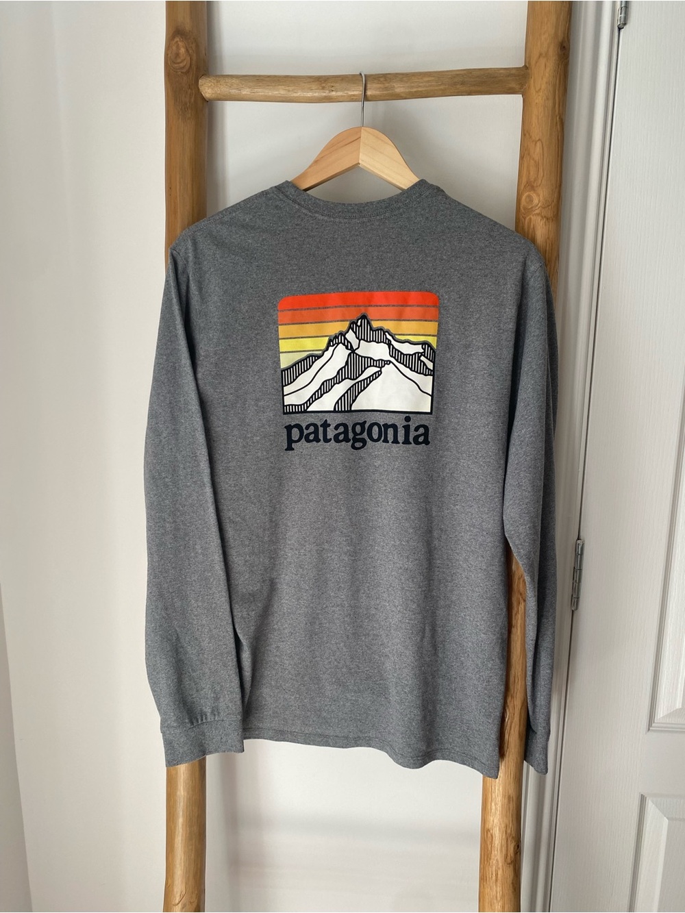 Patagonia Responsibili-Tee Long Sleeve T-Shirt Gravel Heather Regular Fit Small